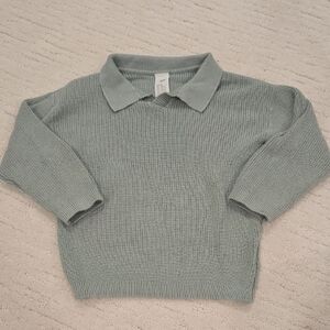 H&M Sage Green Ribbed Knit Top